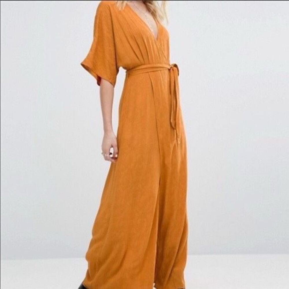 ✨Honey Belle Floral Wrap Front Maxi Sz Large Orange Dress✨